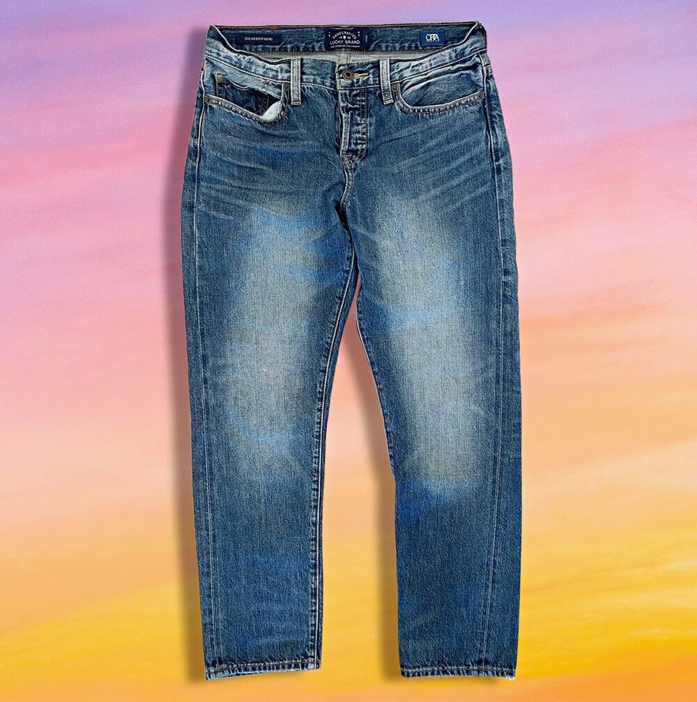 EUC Lucky Brand Women Dylan Boyfriend Medium Wash Button Fly Cotton Denim s0/25